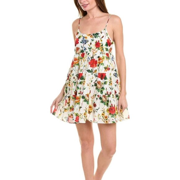 Alice + Olivia Collen Gorgeous Floral Mini Tiered Skirt Sundress- Size 10 - Picture 1 of 6